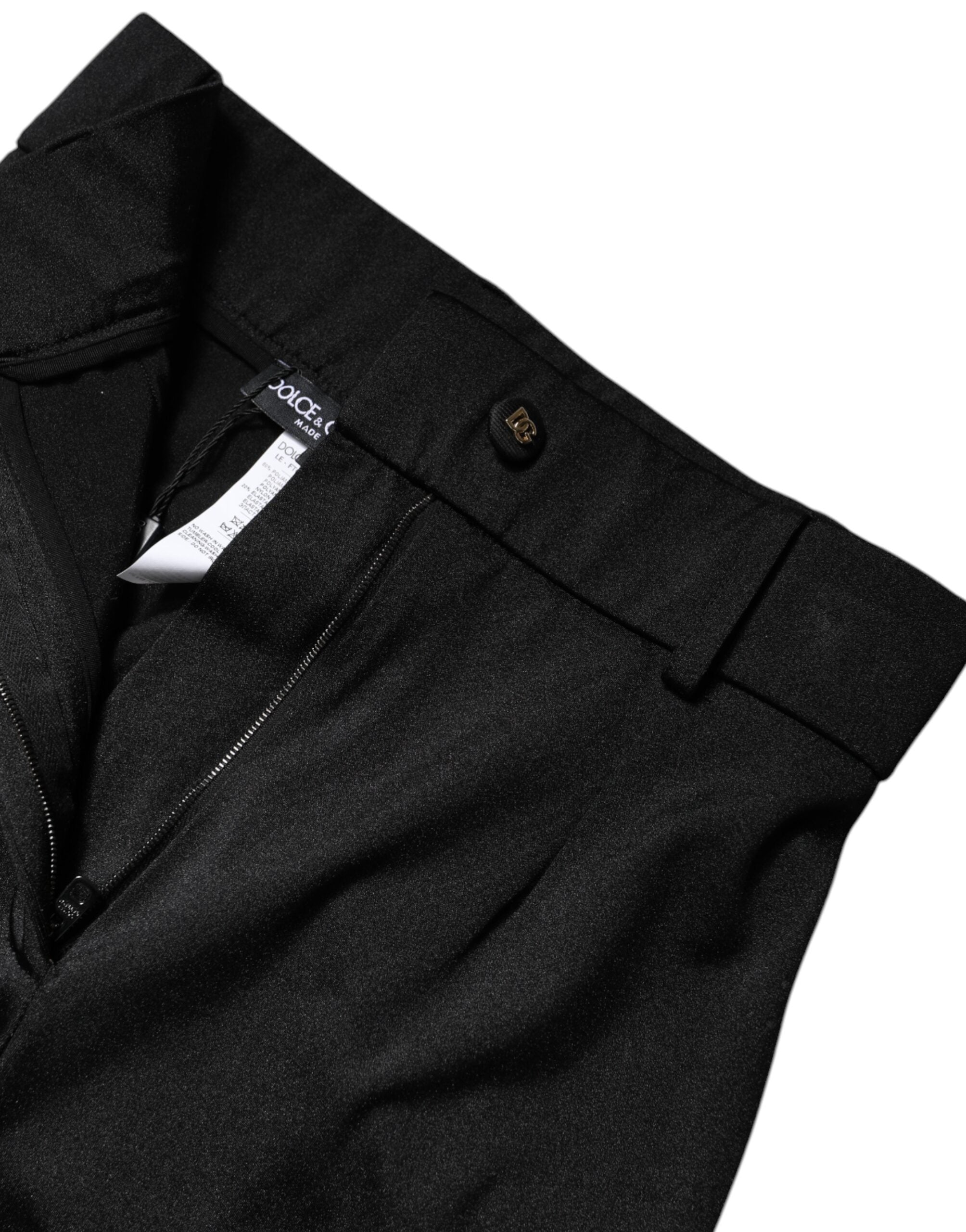Dolce & Gabbana Black High-Waist Slim-Fit Nylon Trousers