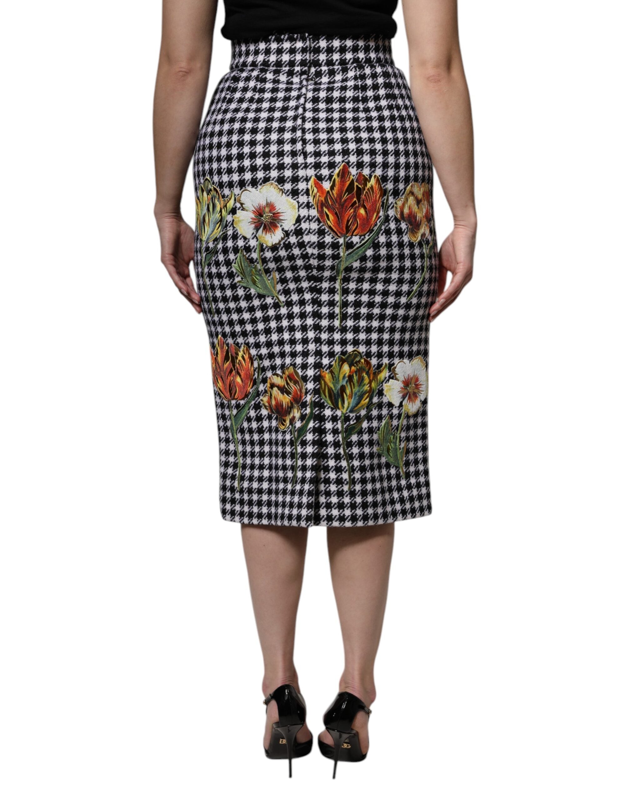 Dolce & Gabbana Multicolor Floral Print High-Waist Pencil Skirt