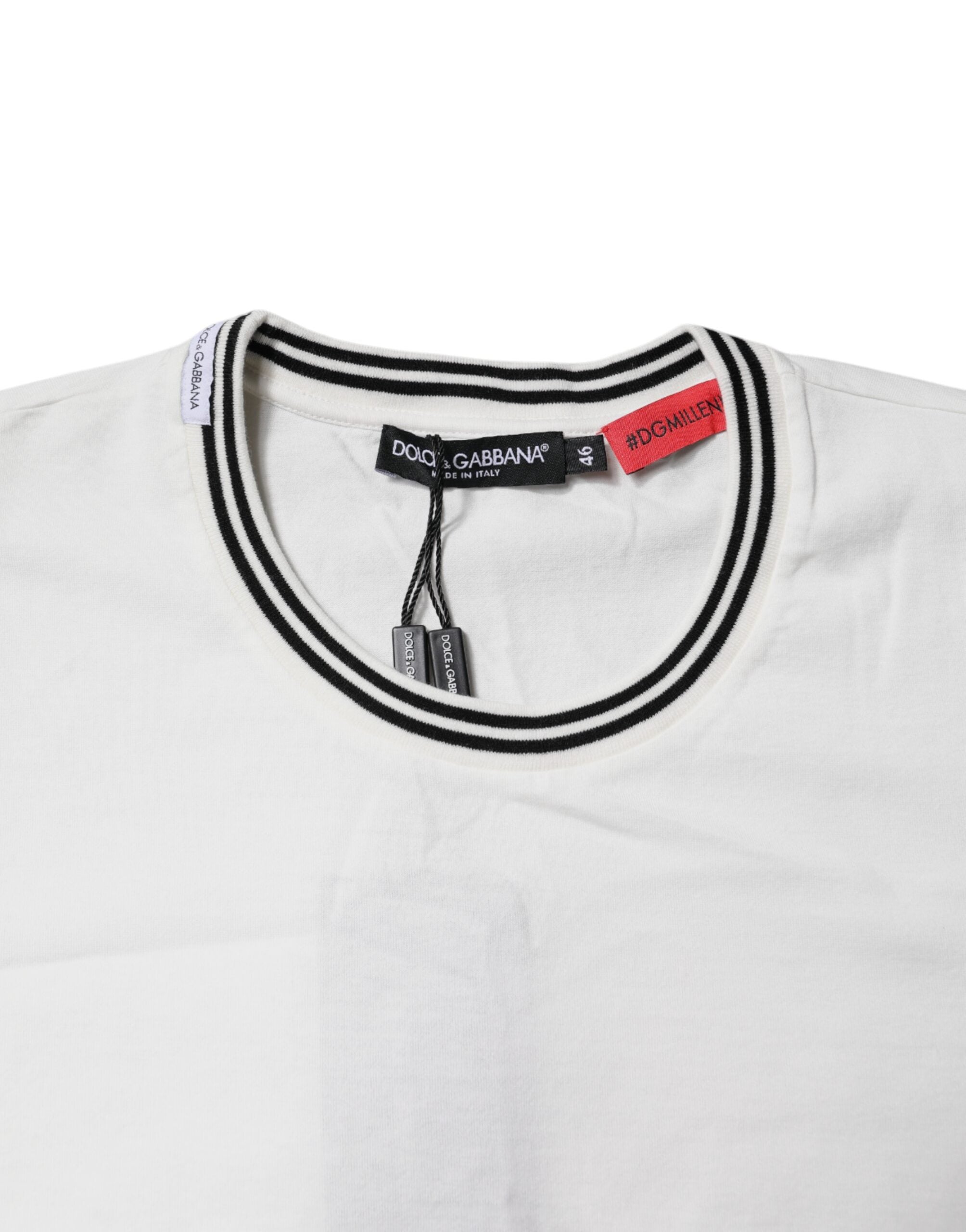Dolce & Gabbana White #DGMillennials Cotton Crew-Neck T-Shirt