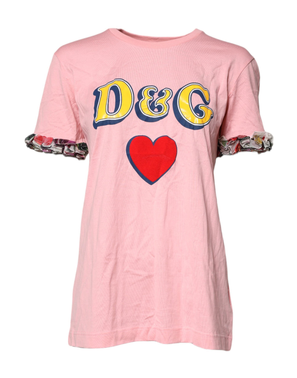 Dolce & Gabbana Pink Logo-Print Cotton Crew-Neck T-Shirt