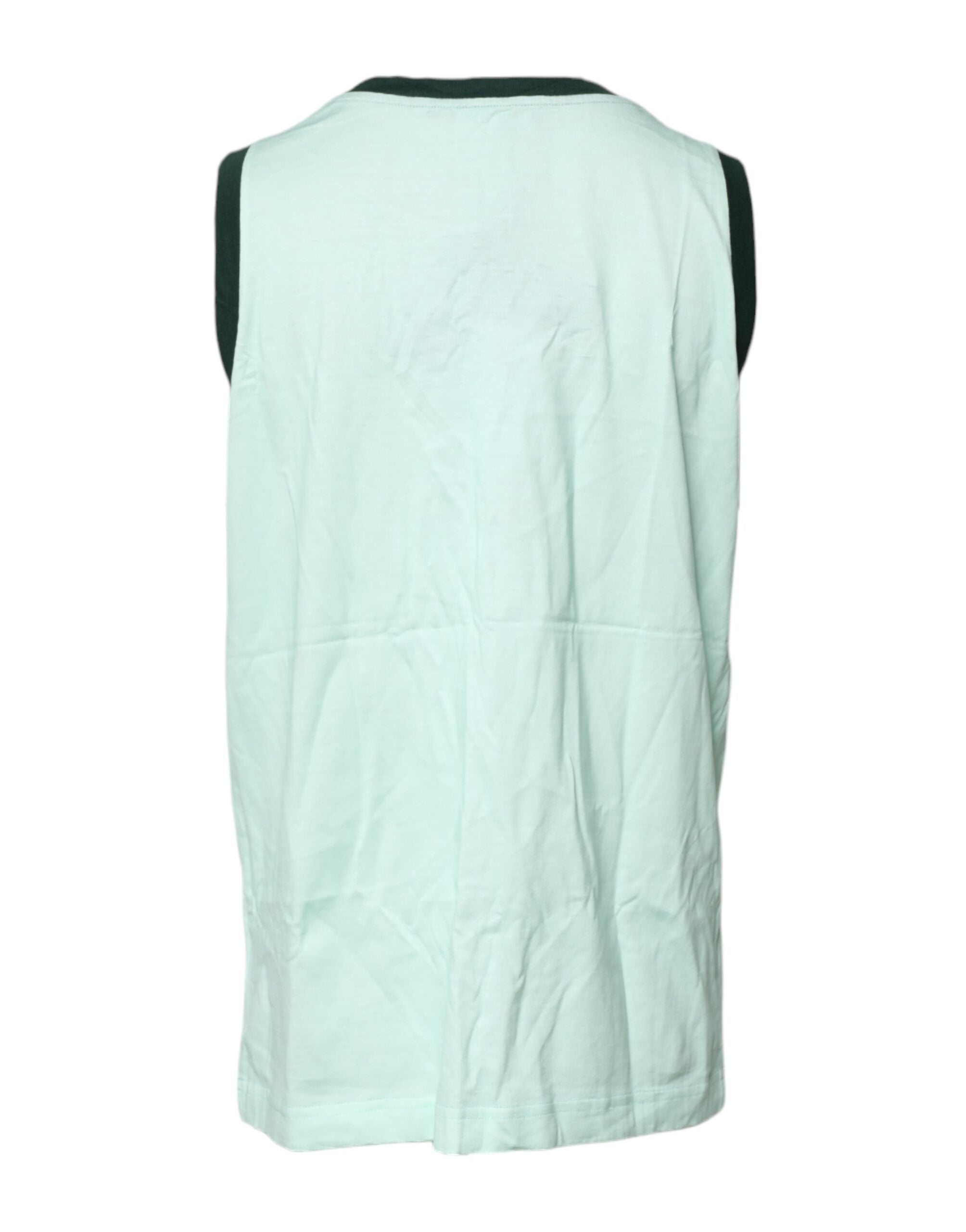 Dolce & Gabbana Light Green Graphic Print Sleeveless Tank T-Shirt