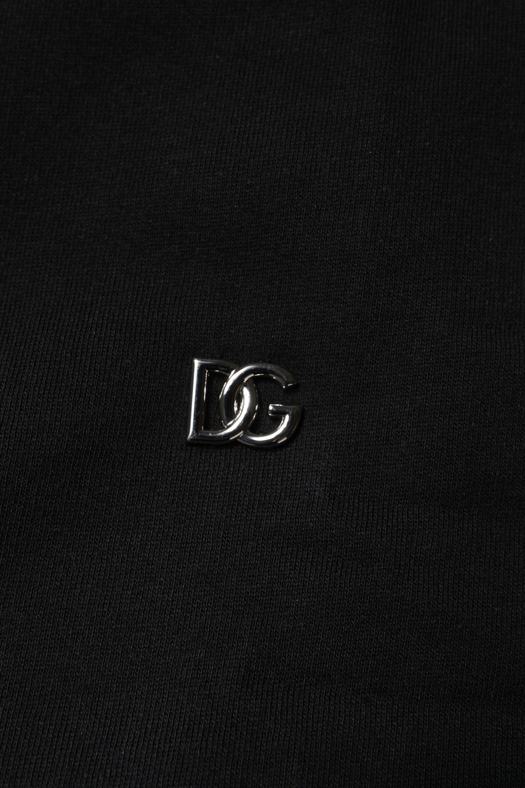 Dolce & Gabbana Schwarzes Baumwoll-Rundhals-Sweatshirt Pullover