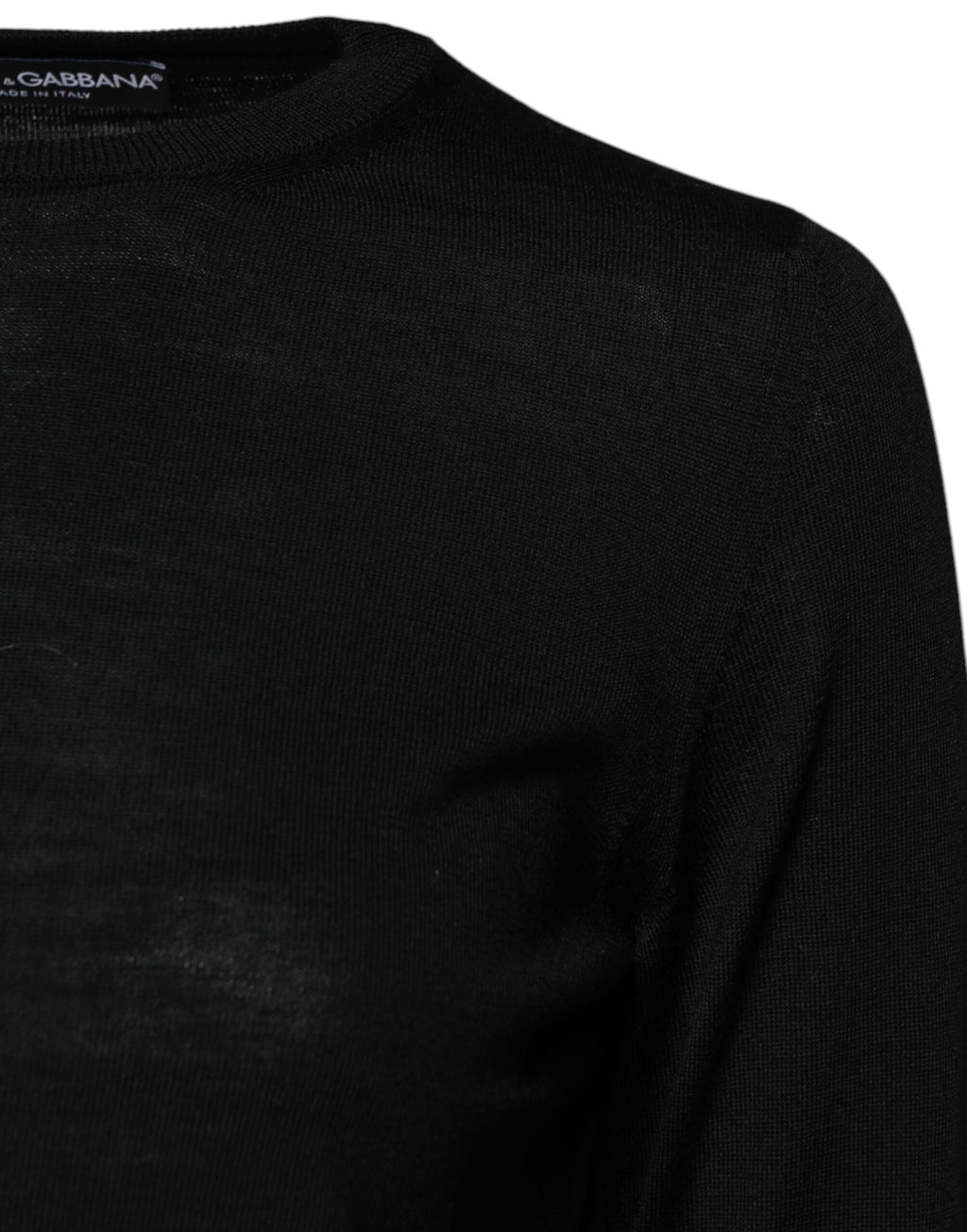 Dolce & Gabbana Black Wool Knit Crewneck Sweater