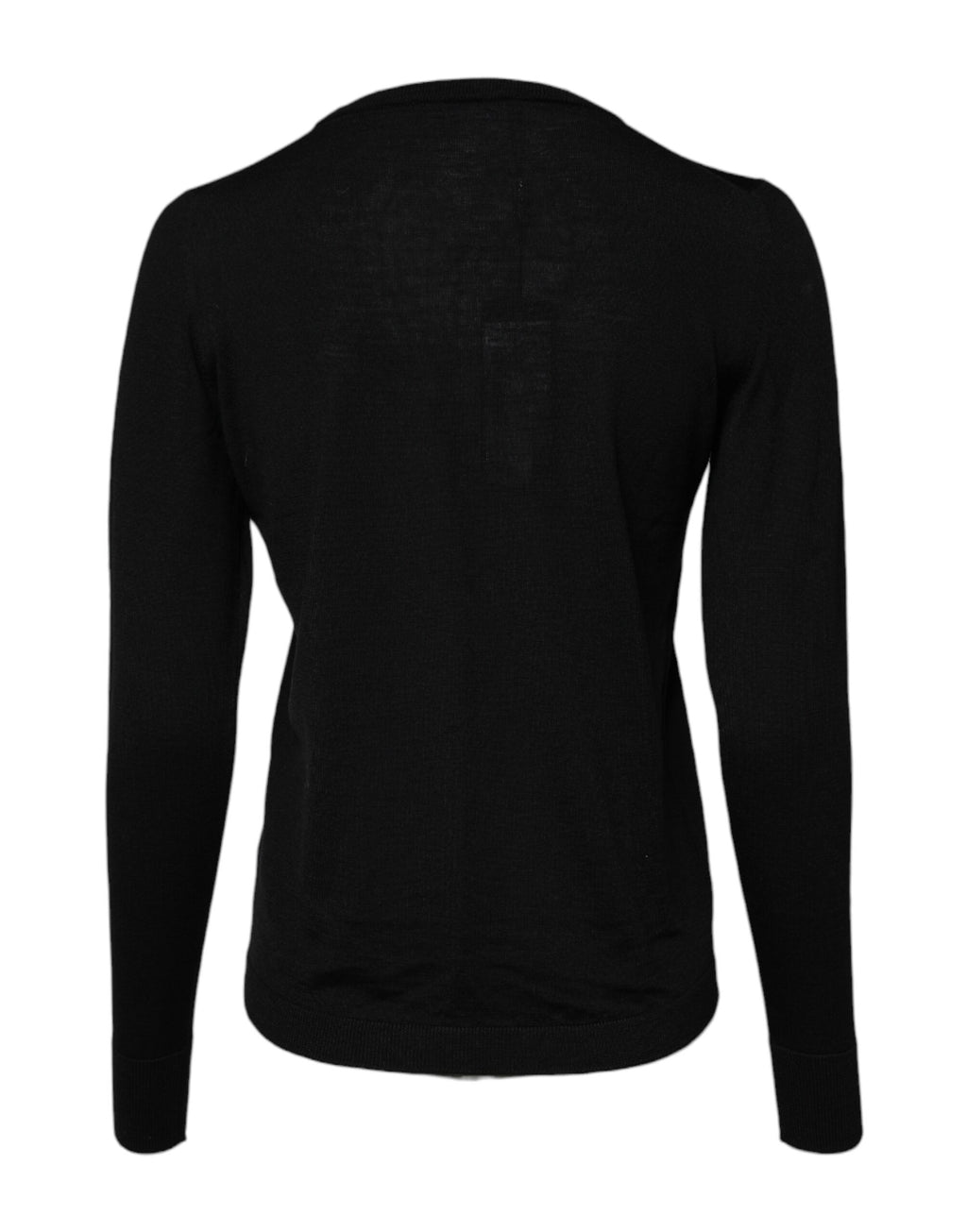 Dolce & Gabbana Black Wool Knit Crewneck Sweater