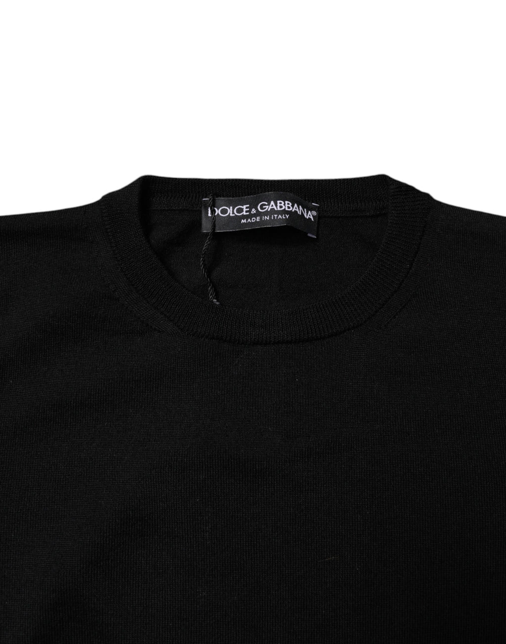 Dolce & Gabbana Black Wool Knit Crewneck Sweater