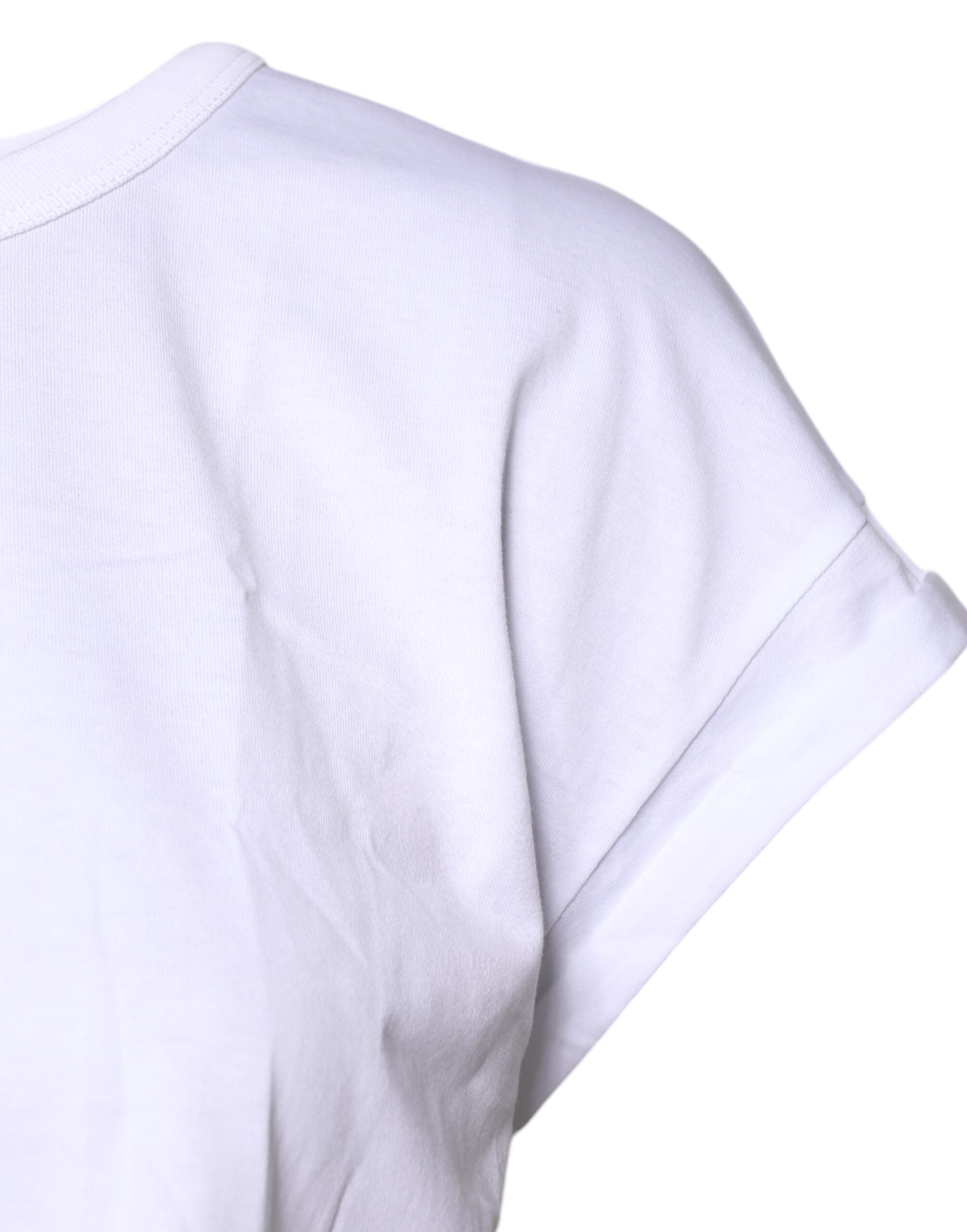 Dolce & Gabbana White Crew-Neck Cotton T-Shirt