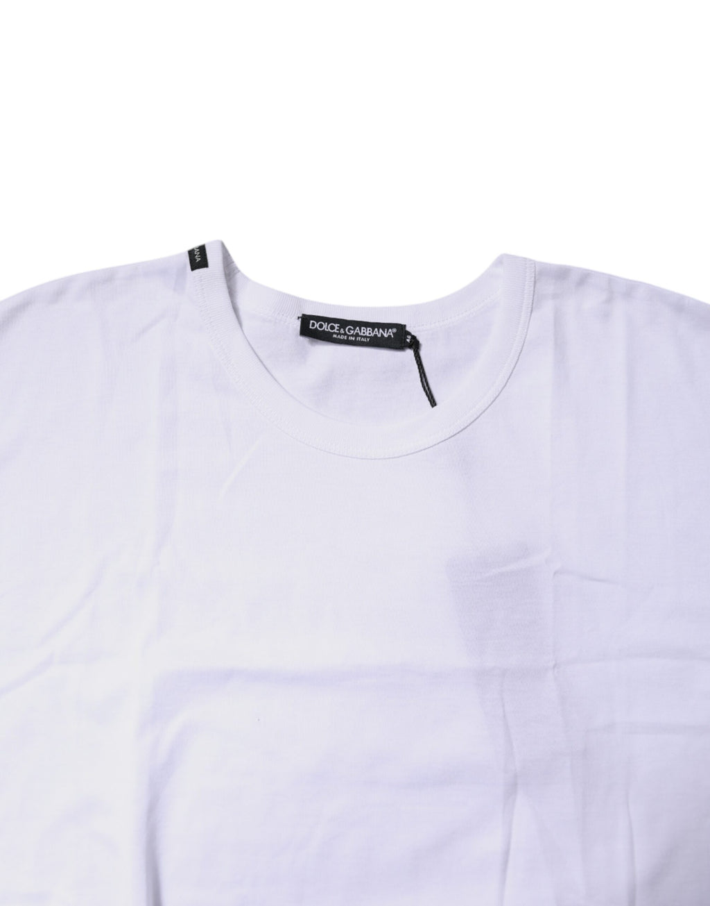Dolce & Gabbana White Crew-Neck Cotton T-Shirt