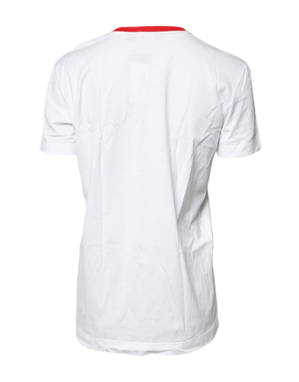 Dolce & Gabbana White Cotton Crew-Neck T-Shirt with Graphic Print