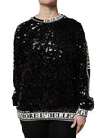 Dolce & Gabbana Black DG Queen Sequin Sweater