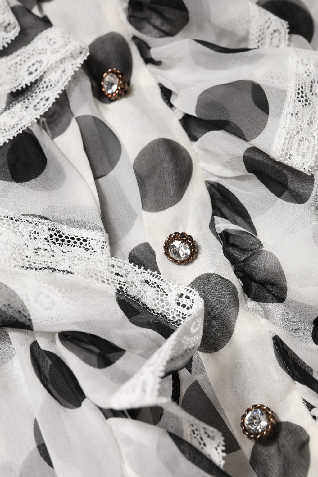 Dolce & Gabbana White and Black Polka Dot Sleeveless Cotton Top
