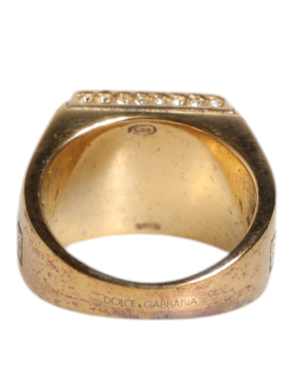 Dolce & Gabbana Gold-Tone Sterling Silver 925 Crystal Ring