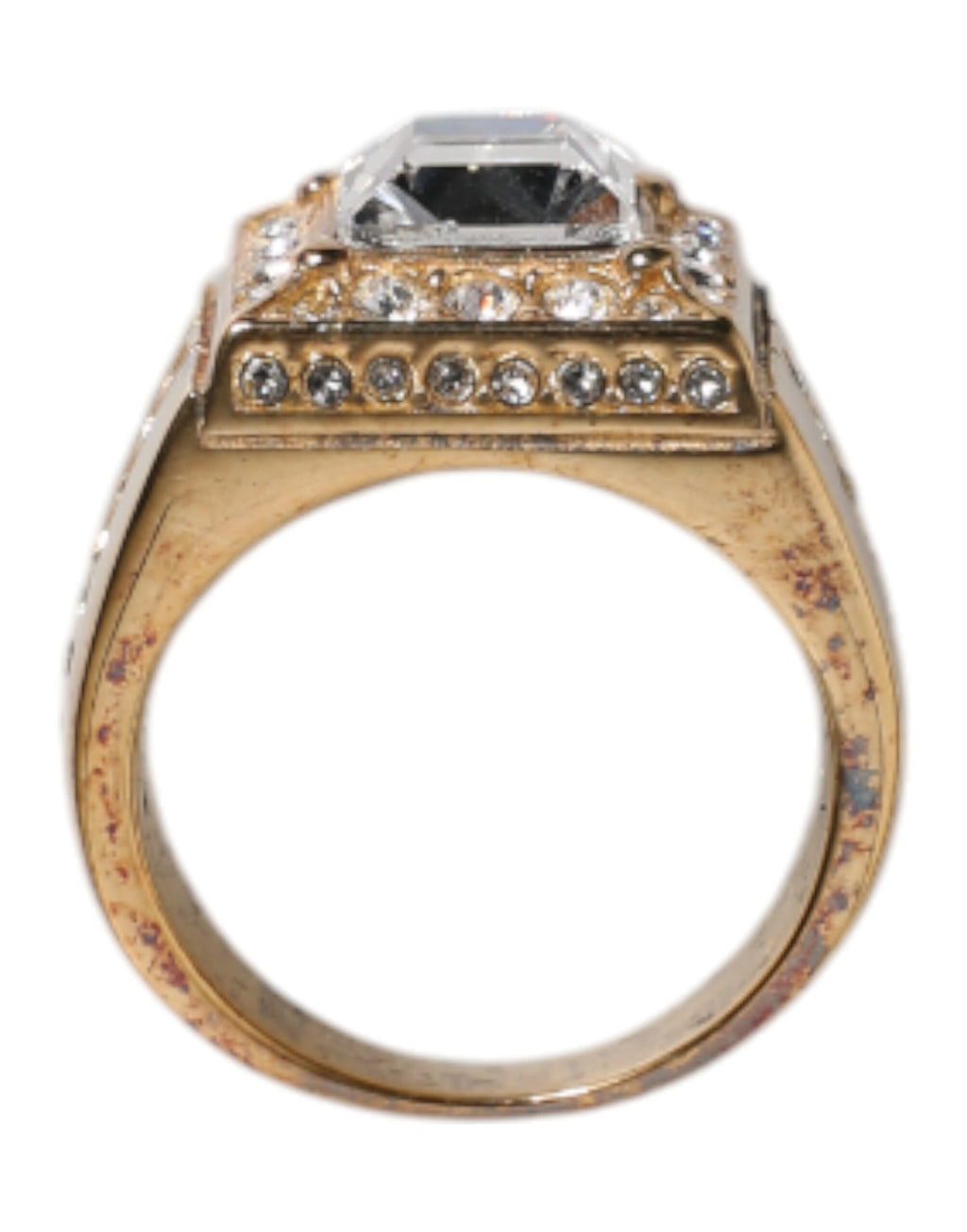 Dolce & Gabbana Gold-Tone Sterling Silver 925 Crystal Ring