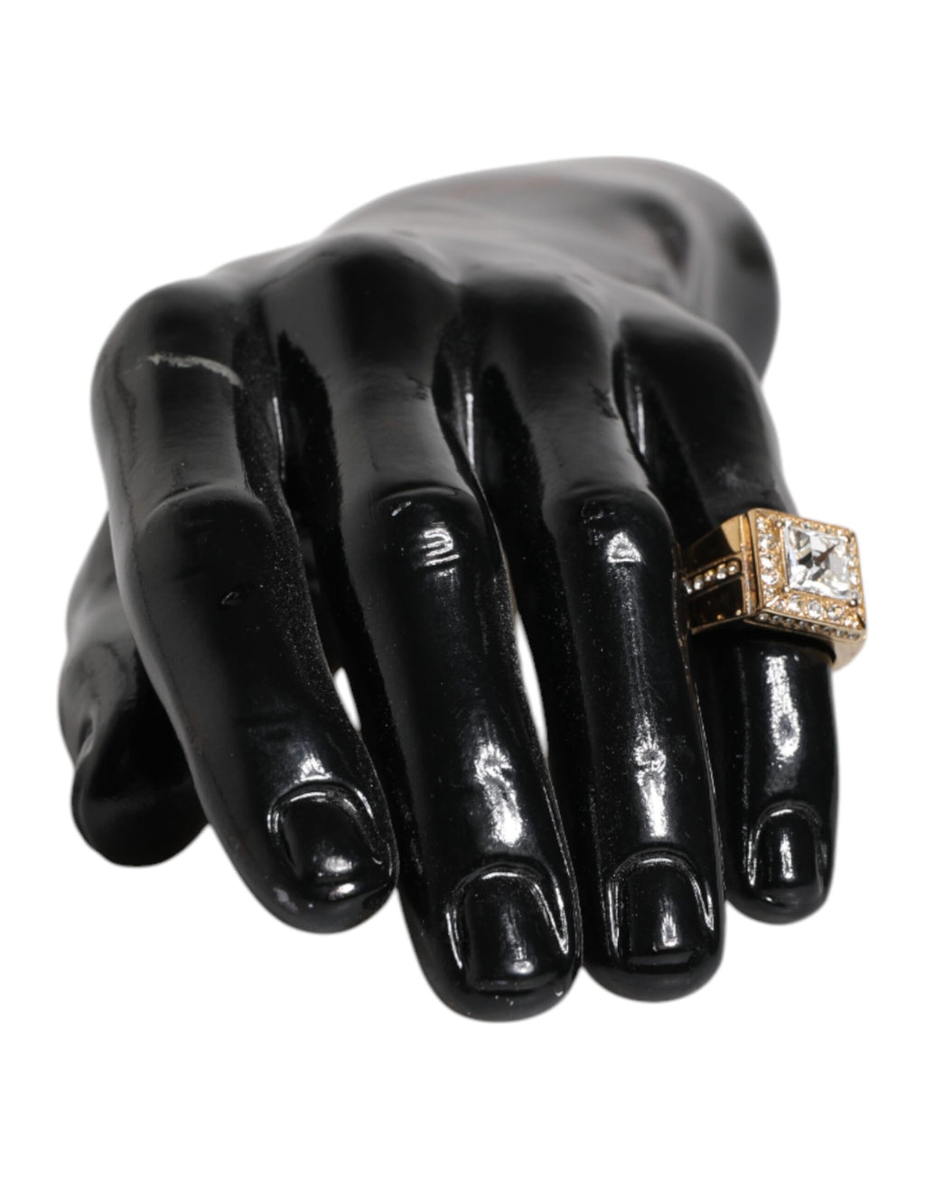 Dolce & Gabbana Gold-Tone Sterling Silver 925 Crystal Ring