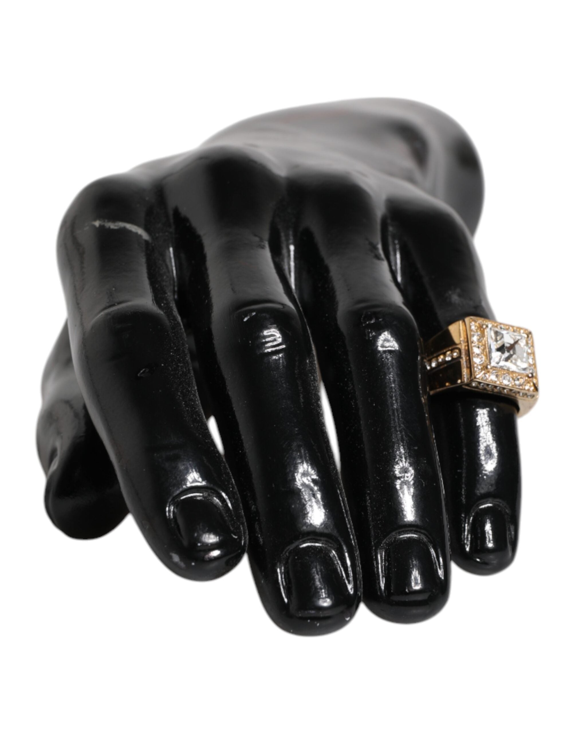Dolce & Gabbana Gold-Tone Sterling Silver 925 Crystal Ring
