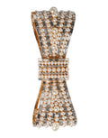Dolce & Gabbana Gold-Tone Brass Bow Crystal Faux Pearl Embellished Brooch
