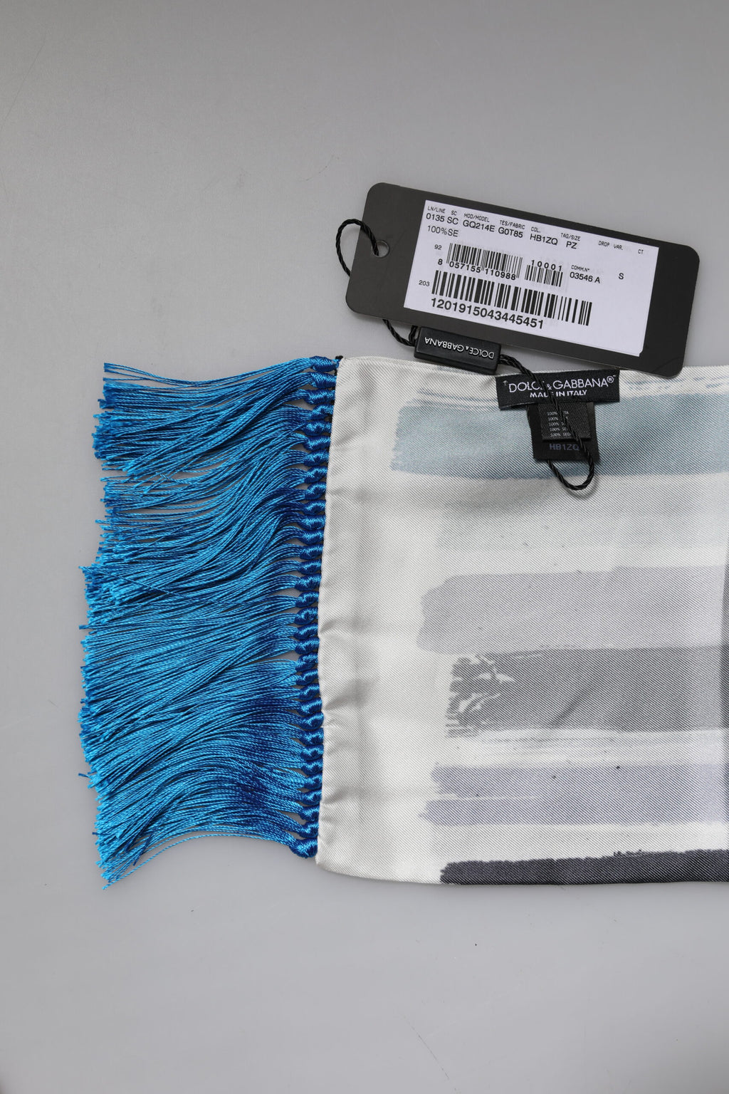 Dolce & Gabbana Multicolor Stripe Silk Fringe Neck Foulard Scarf