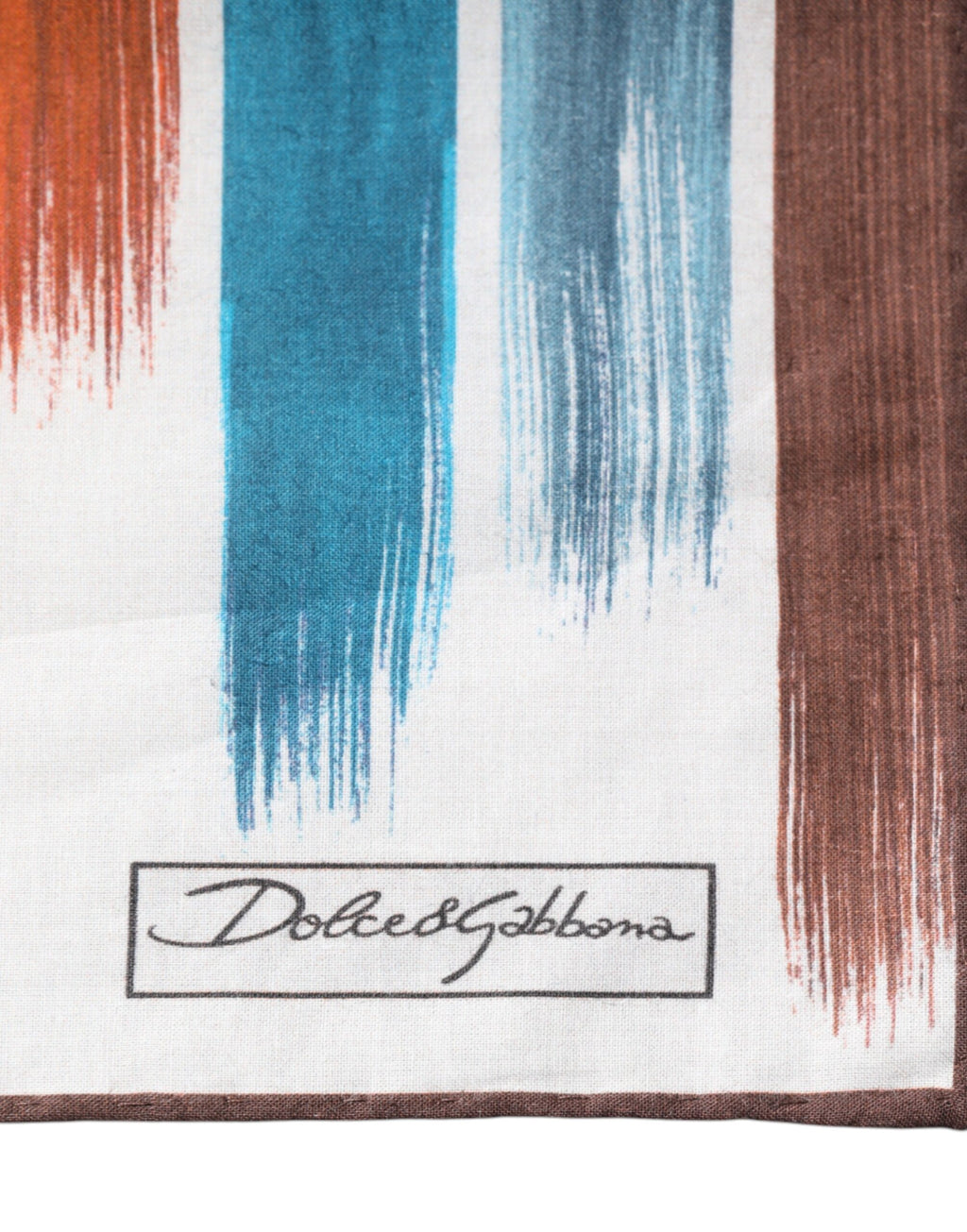 Dolce & Gabbana Multicolor Stripe Cotton Square Foulard Scarf