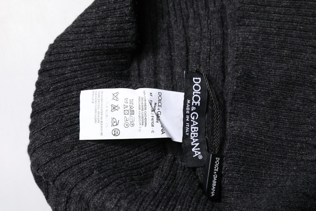Dolce & Gabbana Black Cashmere Knit Neck Warmer Foulard Scarf