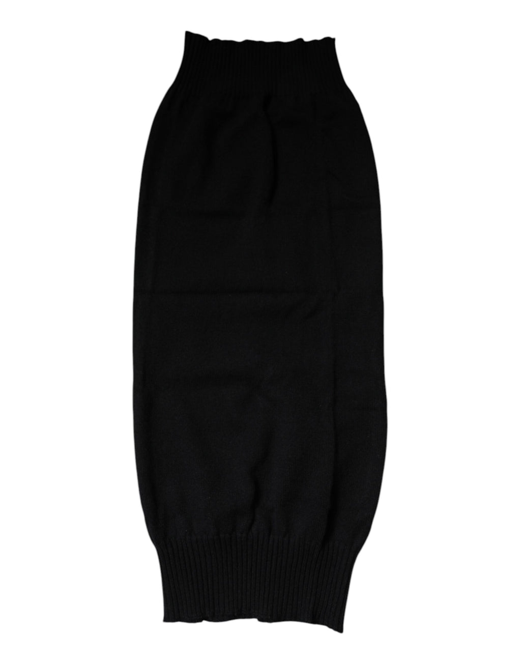 Dolce & Gabbana Black Cashmere Knit Neck Warmer Foulard Scarf