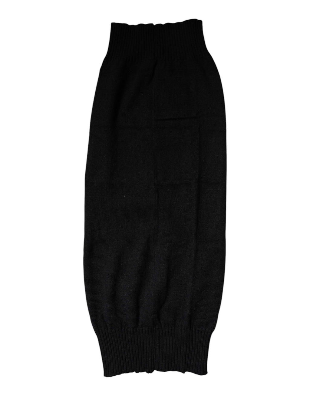 Dolce & Gabbana Black Cashmere Knit Neck Warmer Foulard Scarf