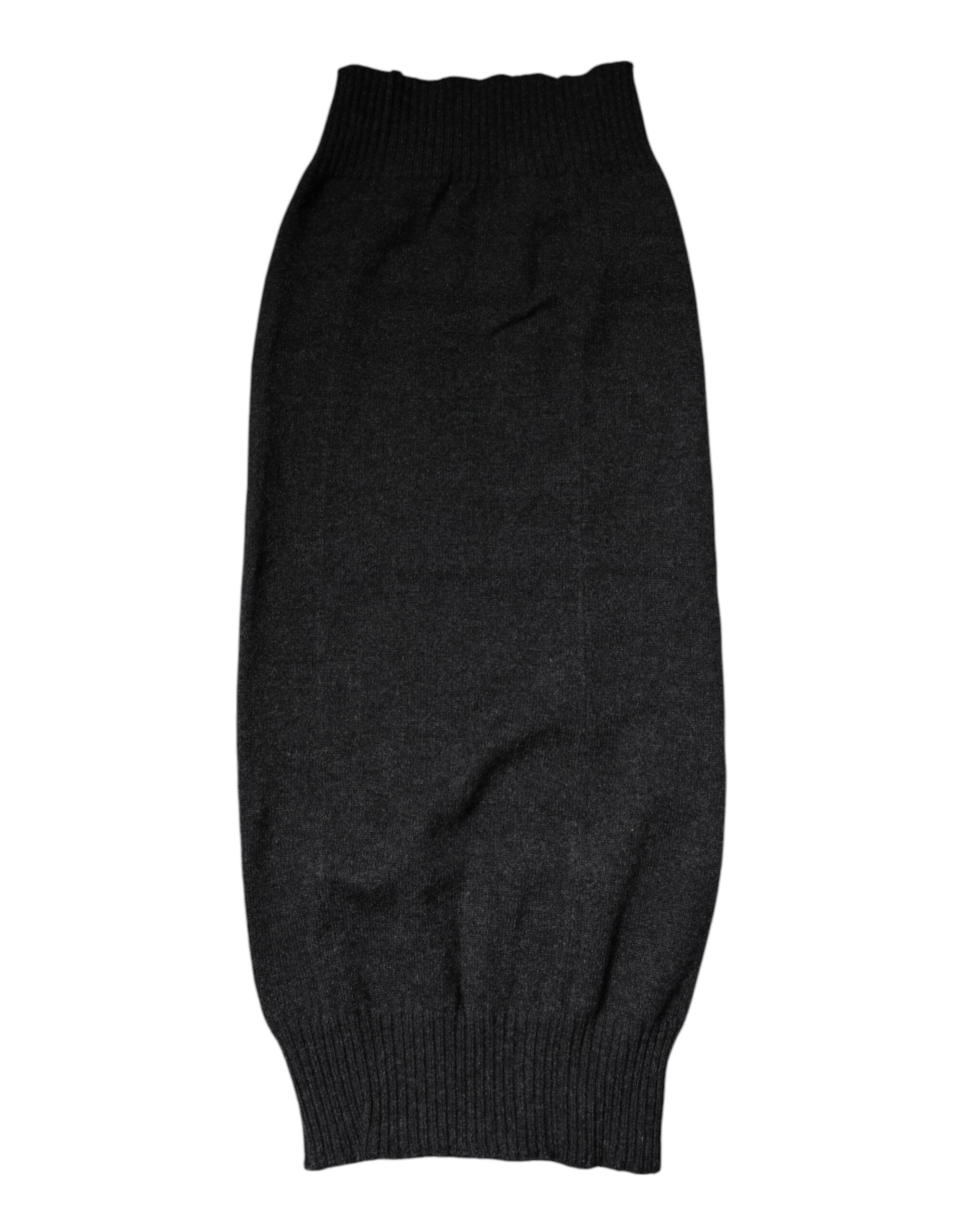 Dolce & Gabbana Schwarzer Kaschmir Strick-Halswärmer Foulard-Schal