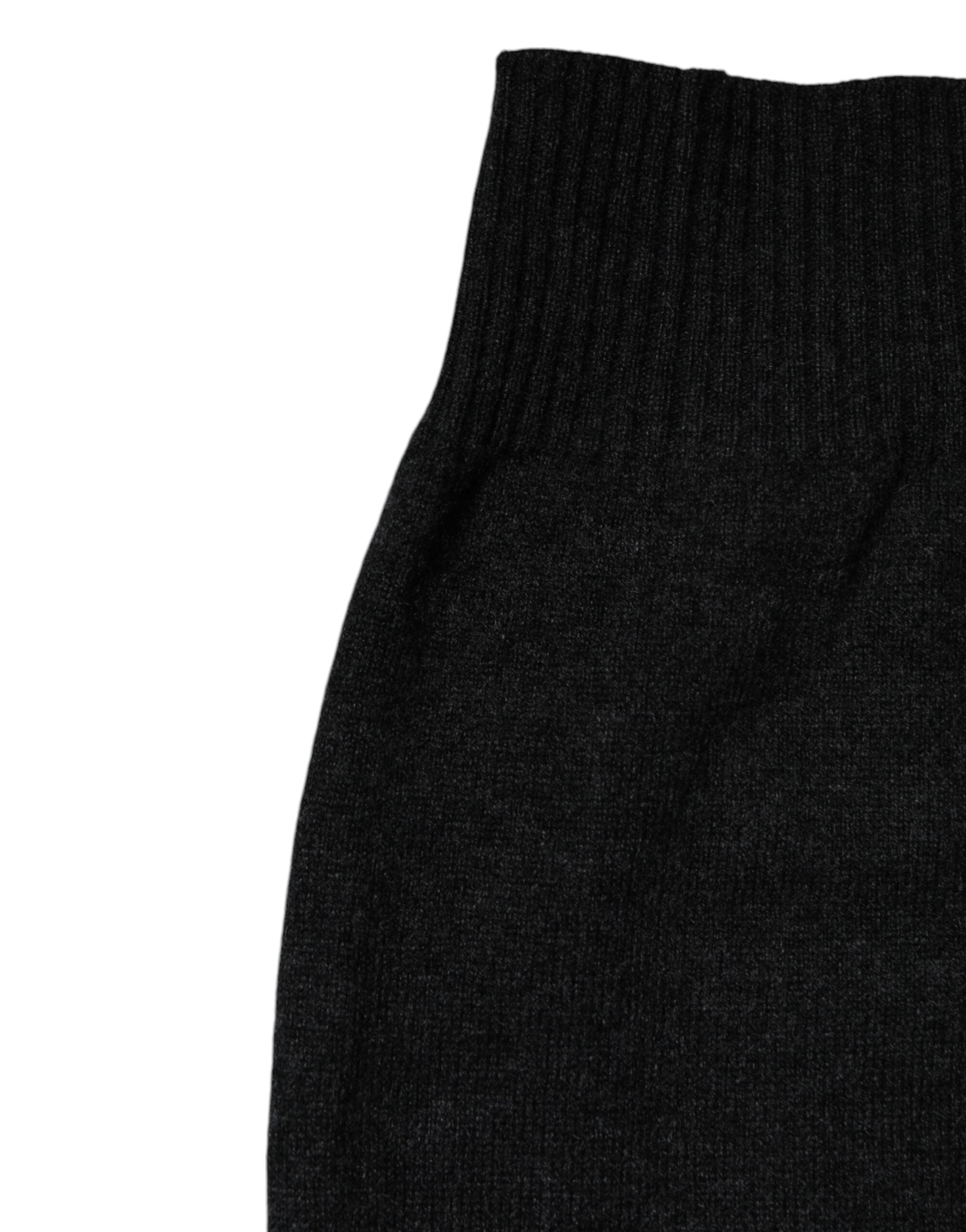 Dolce & Gabbana Schwarzer Kaschmir Strick-Halswärmer Foulard-Schal