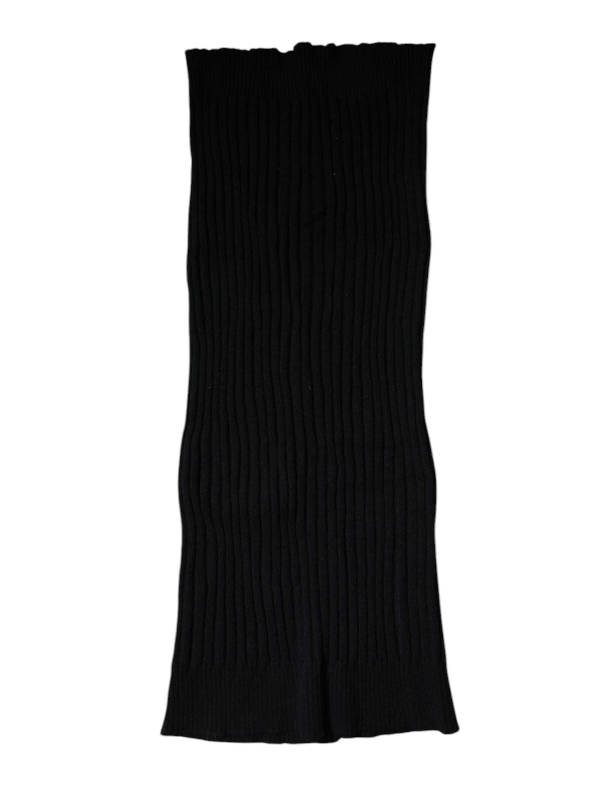 Dolce & Gabbana Schwarzer Kaschmir Strick-Halswärmer Foulard-Schal