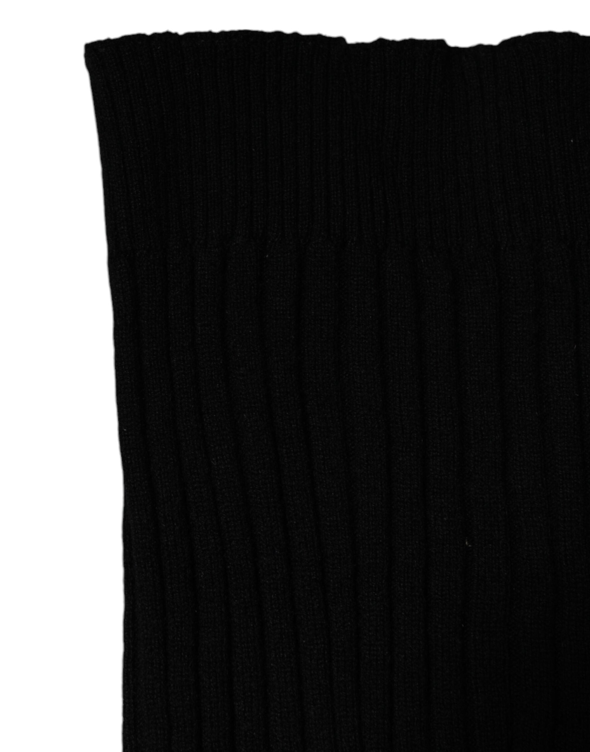 Dolce & Gabbana Schwarzer Kaschmir Strick-Halswärmer Foulard-Schal