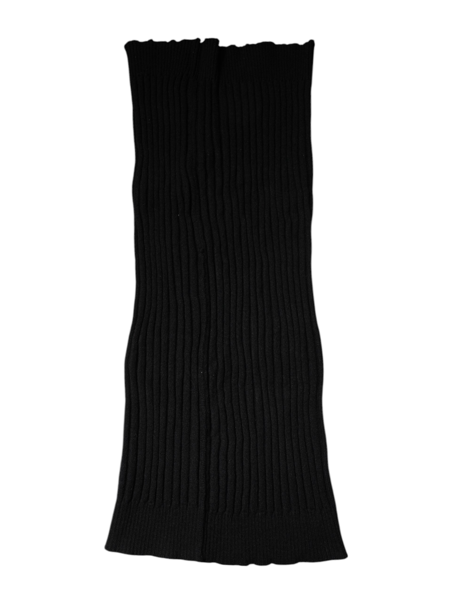 Dolce & Gabbana Schwarzer Kaschmir Strick-Halswärmer Foulard-Schal