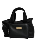 Dolce & Gabbana Schwarzer Schultergurt Pet Carry Logo Plaque Tasche