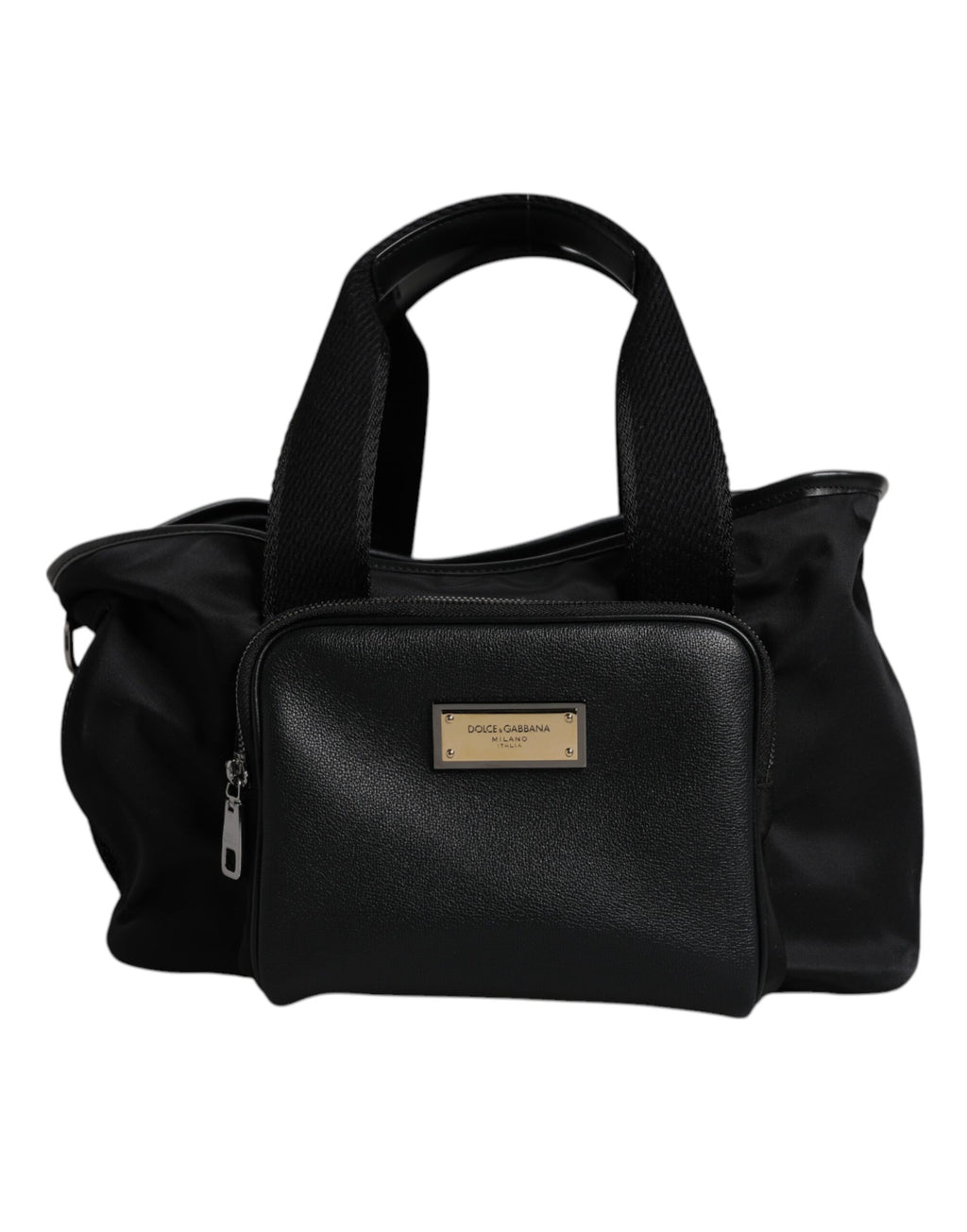 Dolce & Gabbana Schwarzer Schultergurt Pet Carry Logo Plaque Tasche