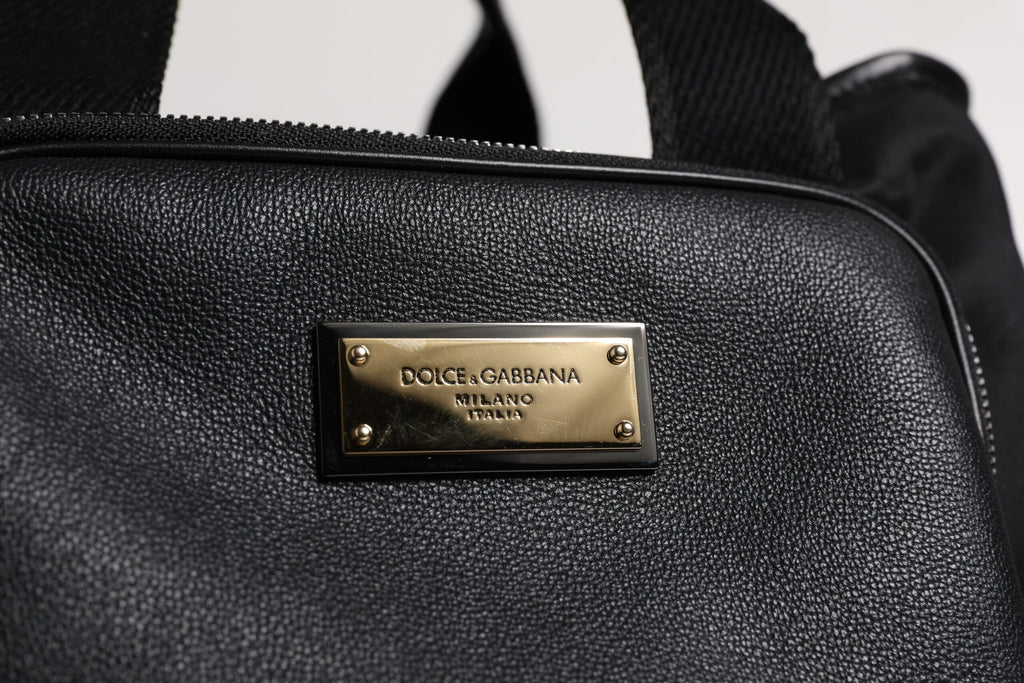 Dolce & Gabbana Schwarzer Schultergurt Pet Carry Logo Plaque Tasche