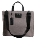 Dolce & Gabbana Graue Alpakawolle Logo-Plakette Tote Umhängetasche