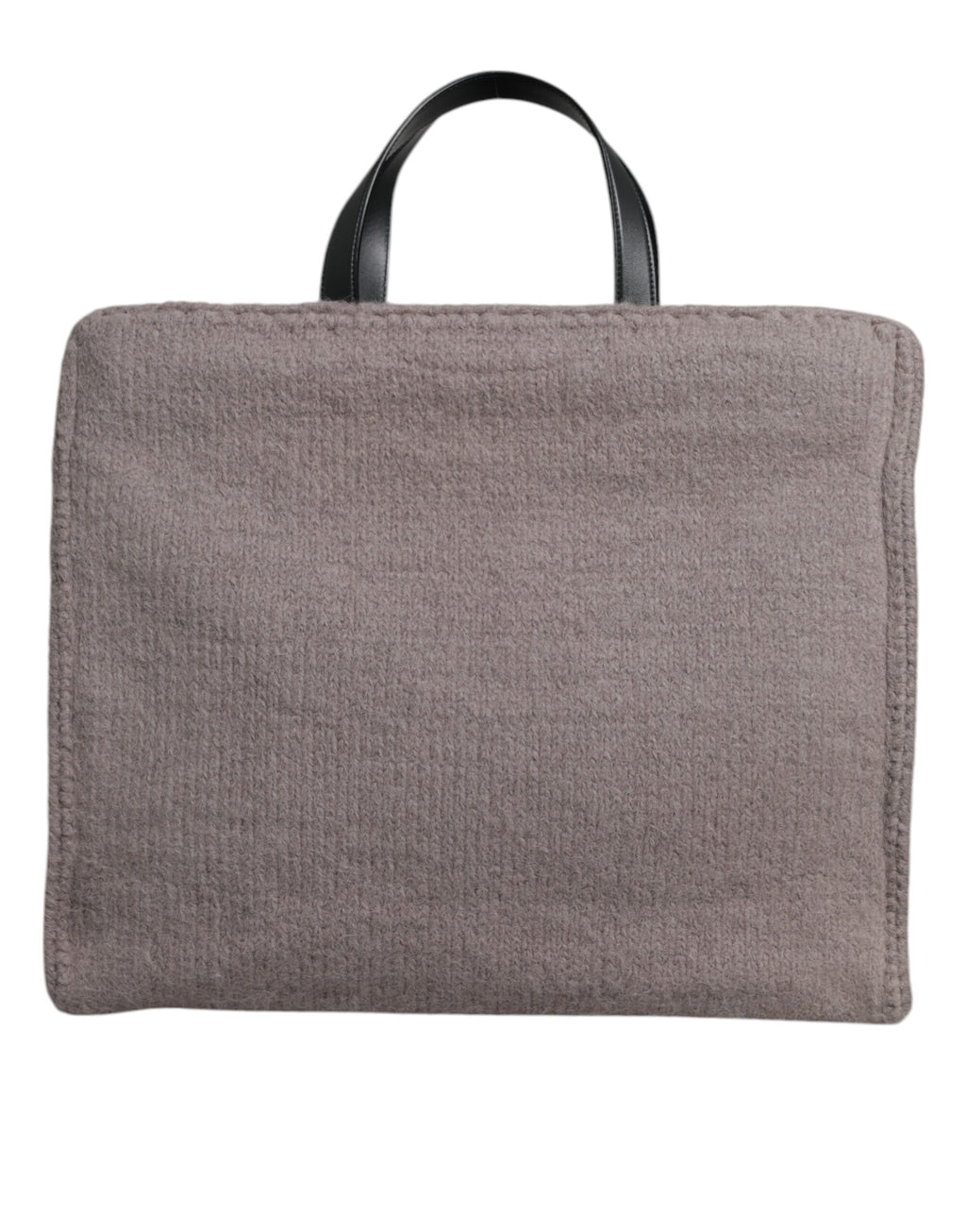 Dolce & Gabbana Graue Alpakawolle Logo-Plakette Tote Umhängetasche