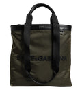 Dolce & Gabbana Militärische grüne Nylon-Schulterriemen-Tragetasche