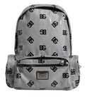 Dolce & Gabbana Polyester Grau Schwarz DG Logo Plaque Rucksack Tasche