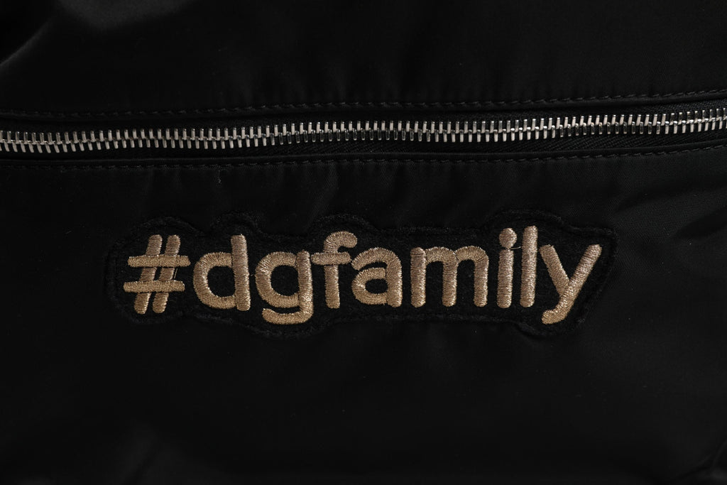 Dolce & Gabbana Black Nylon #DGFAMILY Embellished VULCANO Backpack Bag