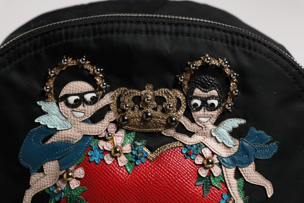 Dolce & Gabbana Black Nylon #DGFAMILY Embellished VULCANO Backpack Bag