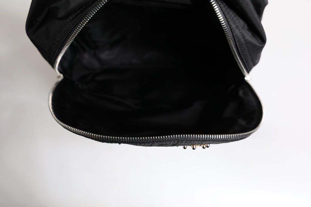 Dolce & Gabbana Black Nylon #DGFAMILY Embellished VULCANO Backpack Bag