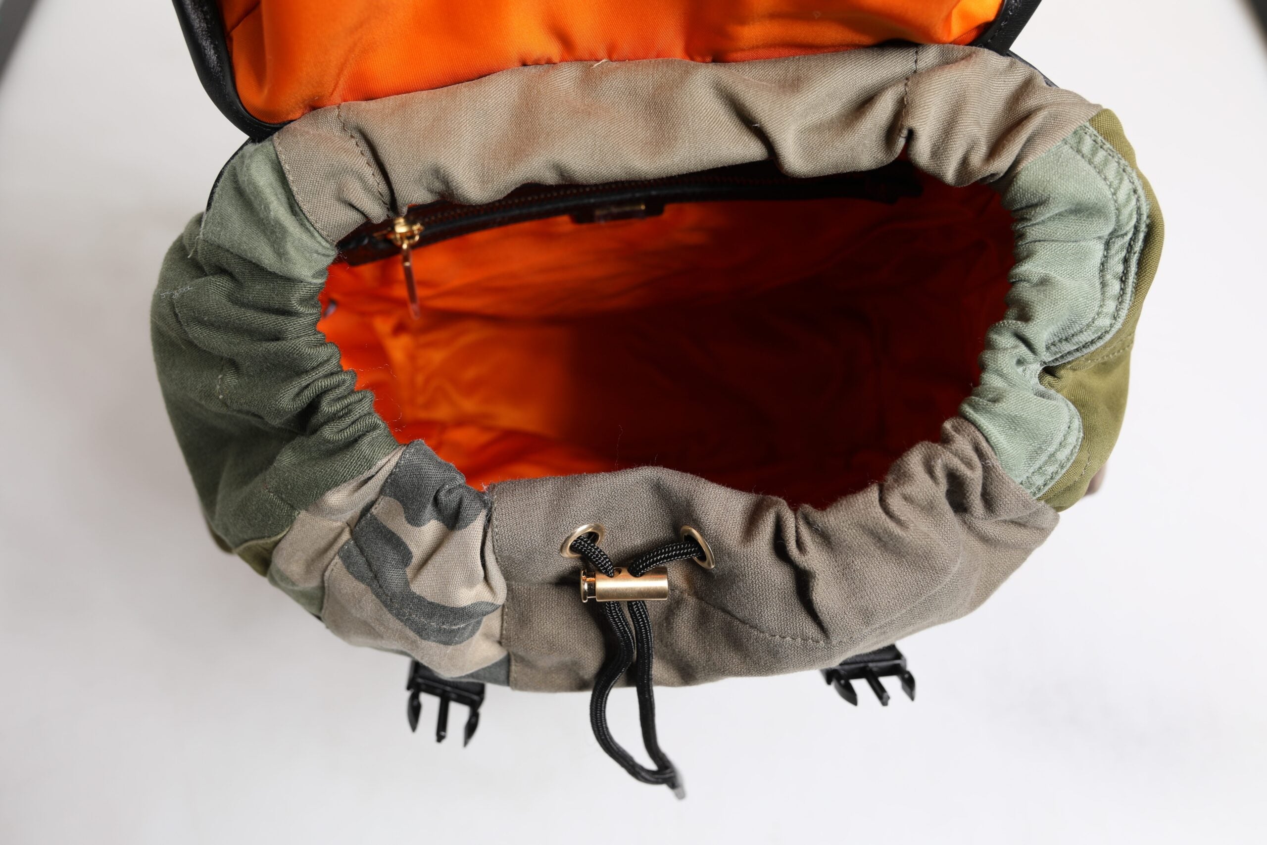 Dolce & Gabbana Military Green Patchwork Travel Backpack