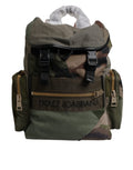 Dolce & Gabbana Military Green Patchwork Travel Backpack