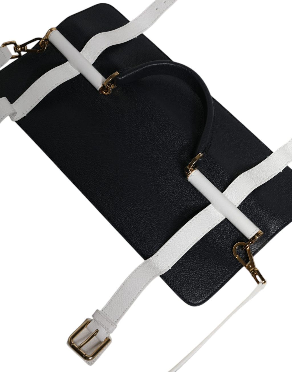 Dolce & Gabbana Blue and White Calfskin Crossbody Shoulder Bag