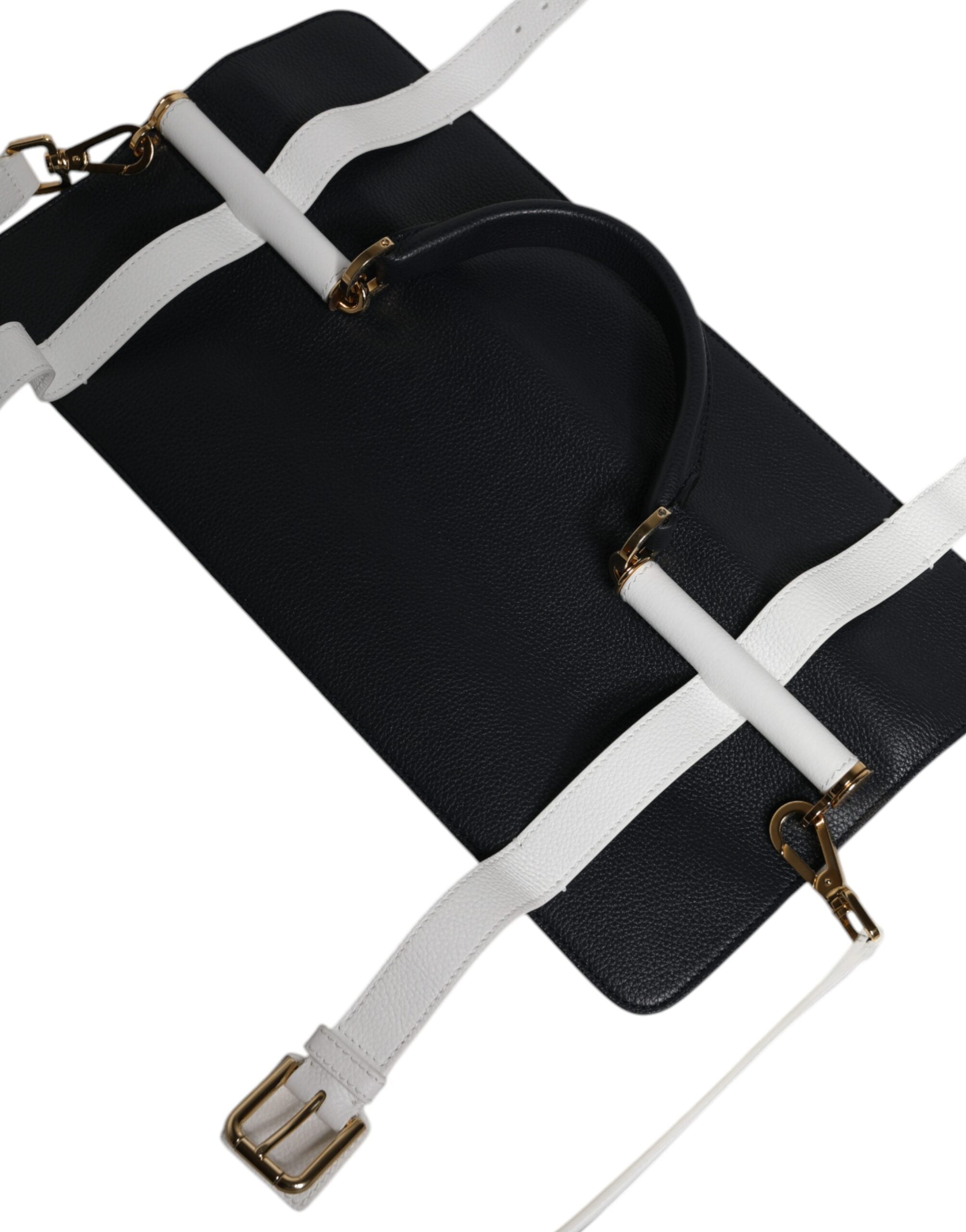 Dolce & Gabbana Blue and White Calfskin Crossbody Shoulder Bag
