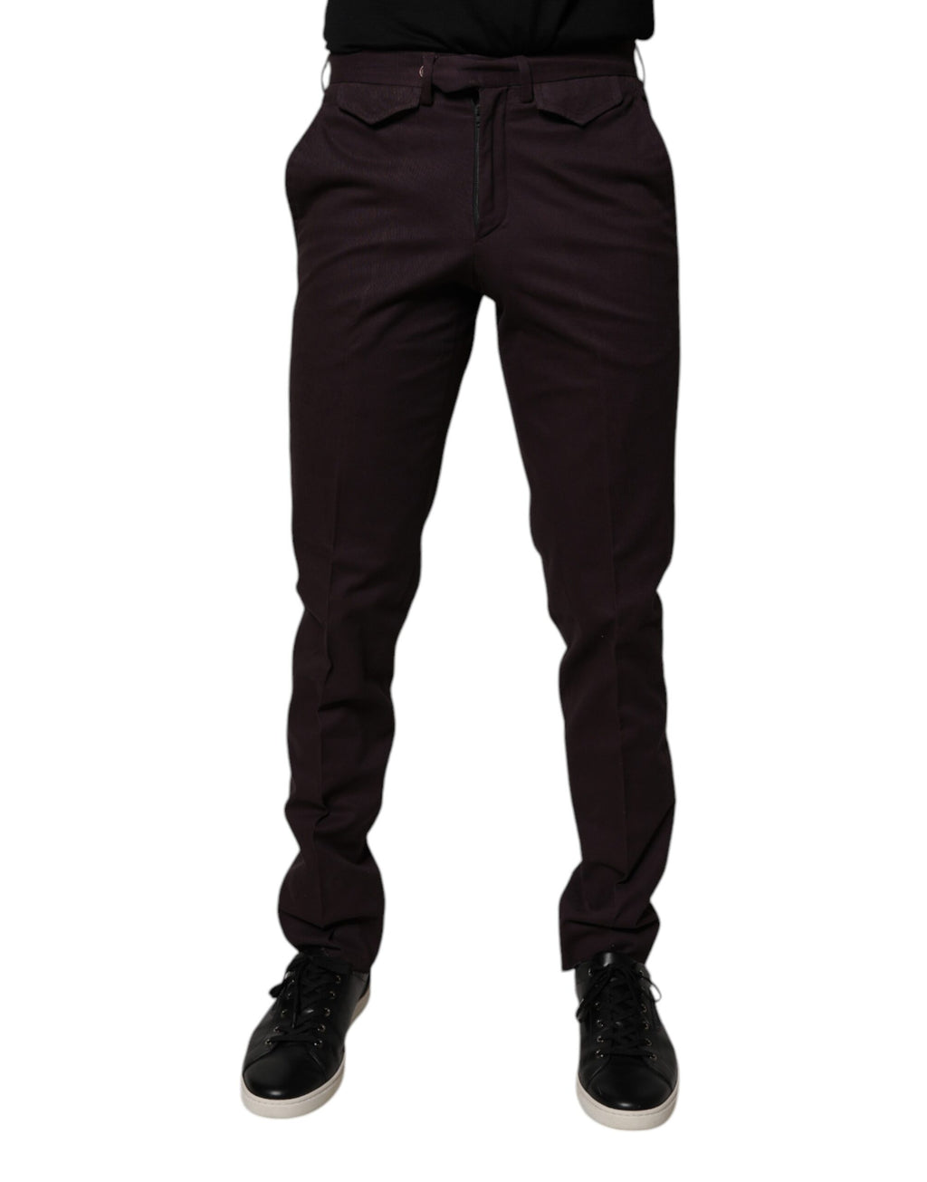 BENCIVENGA Brown Pure Cotton Slim Fit Men's Suit Trousers