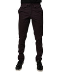 BENCIVENGA Brown Pure Cotton Slim Fit Men's Suit Trousers