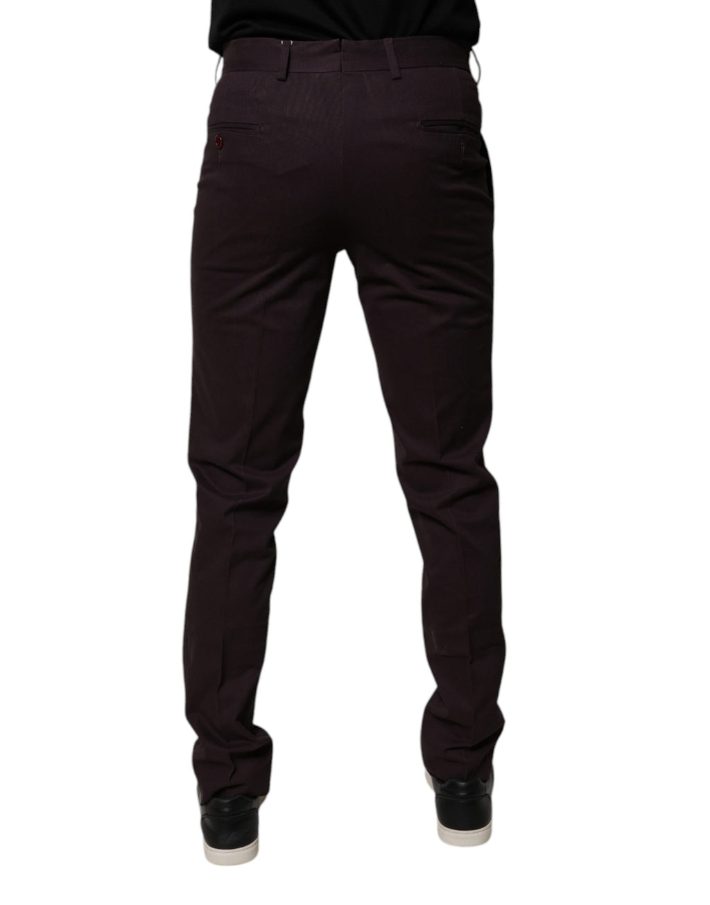 BENCIVENGA Brown Pure Cotton Slim Fit Men's Suit Trousers