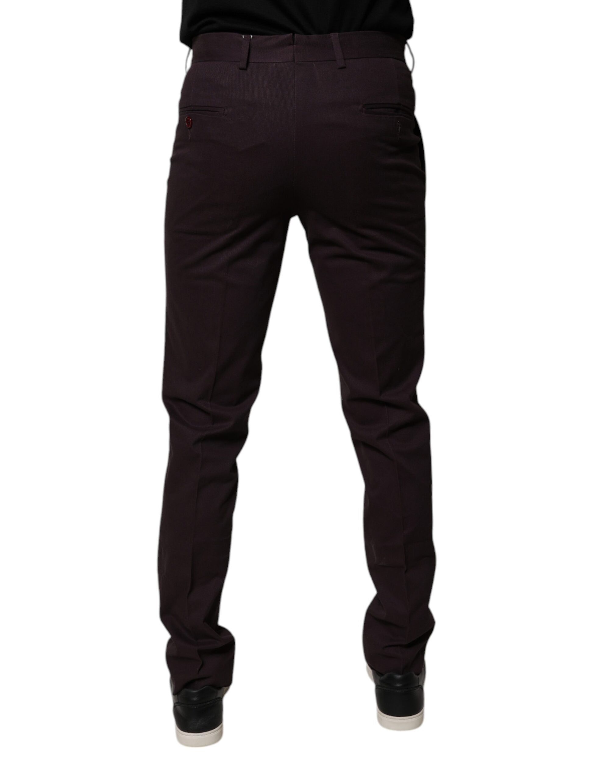 BENCIVENGA Brown Pure Cotton Slim Fit Men's Suit Trousers