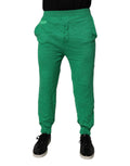 Dsquared² Grüne Baumwolle Elastische Taille Männer Freizeithosen