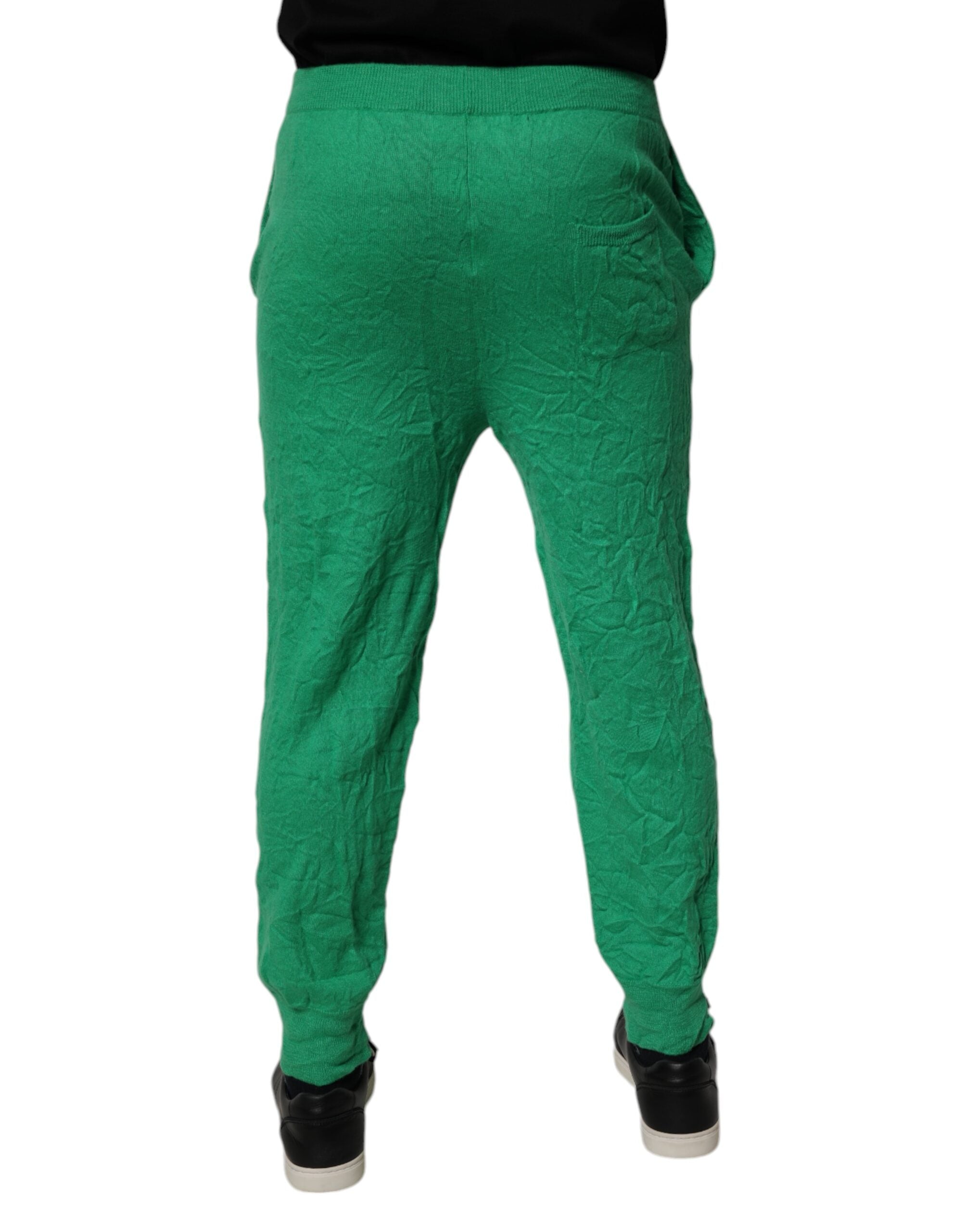 Dsquared² Grüne Baumwolle Elastische Taille Männer Freizeithosen