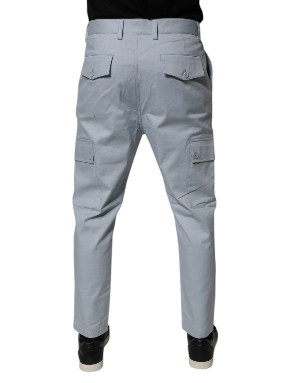 Dolce & Gabbana Light Blue Cotton Cargo Tapered Trousers